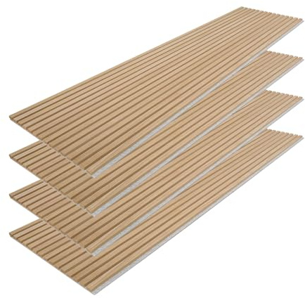 Walleu - Pack Dekorative Akustikpaneele 120 x 60 cm (Eiche Natur Grauer Filz, 4er-Pack)