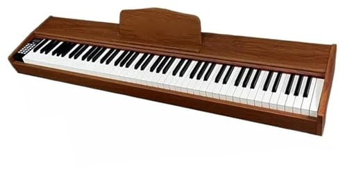 Professionellt Elektroniskt Piano 88 Tangenters Digitalpiano Elektroniskt Orgel Professionellt Starkt Keyboard Musikinstrument Hållbart(Brown)