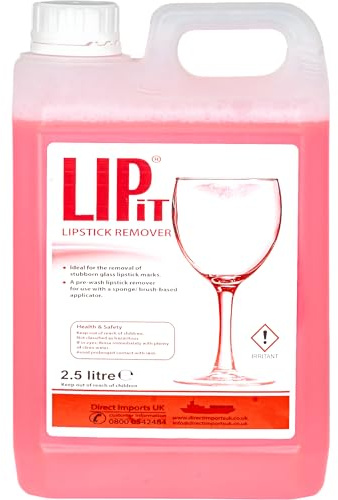 RightBuy - Lipit Lipstick Remover 2.5L - Powerful Formula For Removing Lipstick & Residue From Glassware Fast-Acting, Safe & Effective Cleaning Solution - Perfect for Bars & Restaurants