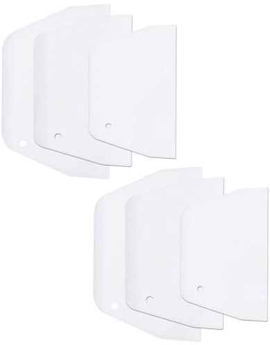 Lurrose Raschietto per Pasta in Plastica Bianco 6 Pezzi, Pp, Trapezoidale | Cucina e Ristorante, Taglio Impasto e Crusti, Raschiatura Teglie, Sminuzzo Verdure