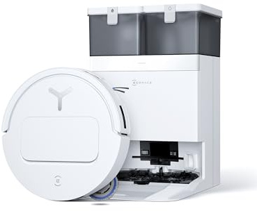 ECOVACS DEEBOT T50 Omni Gen3 Robot Aspirador y fregasuelos, 25 000Pa | Cepillo mopa Extensible, ZeroTangle 3.0, AIVI 3D 2.0, estación Omni Todo en uno, Lavado con Agua Caliente a 75°C, 81mm
