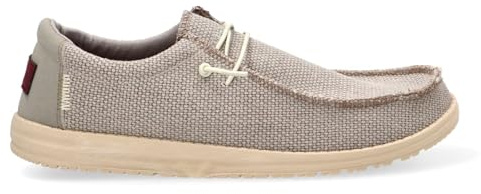 Etika Mocasines Casuales y Cómodos para Hombre, Zapatos Ligeros Estilo Náutico de Lona con Cordones Elásticos, Modelo 82048 Gris - 45