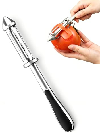 YIPFEN 1 Pelatutto Pomodori Kiwi Pelapatate 3 in 1 Acciaio Inox Pela Verdure Con Lama Seghettata Per Spaghetti Di Zucchine E Sbuccia Frutta
