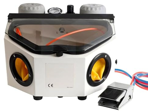 GYKOZY Sand Blasting Machine, Sandblaster with Dust Collector, LED Light, Foot Switch, Spray Chamber, Strong Suction, Large Viewing Window