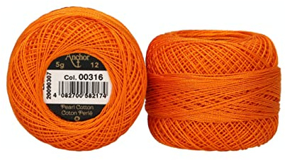 Anchor 4596012-00316 Stickgarne, 100% Baumwolle, 316, Stärke 12, 56m, 9 Gramm