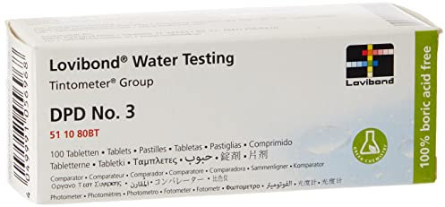 Lovibond - Total Chlorine Tablets DPD No.3 | For Photometer & Comparator | Measures Bromine, Ozone, Monochloramine | 100 Tablets Box, Small, Aluminium