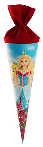 goldbuch 93 073 Geschwistertüte Prinzessin, Schultüte mit Prinzessinnen-Motiv, Lackkarton, Geschenkverpackung, roter Filzverschluss (ohne Verschlussband), Zuckertüte rund, Länge 35 cm, Ø 11,5 cm