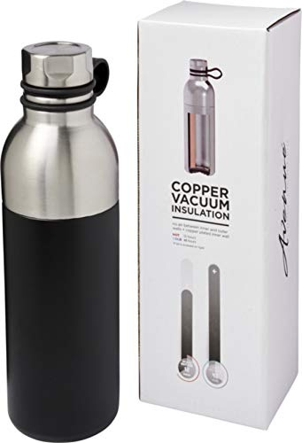 Schmalz® Sportflasche inkl. Gravur 590ml vakuumisolierte Isolierflasche aus Kupfer Edelstahl mit Kupferisolierung auslaufsicher (schwarz, ohne Gravur)