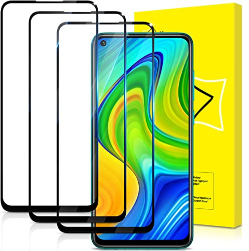 GiiYoon-3 Piezas Protector de Pantalla para Xiaomi Redmi Note 9 Cristal Templado,[Sin Burbujas] [Cobertura Completa] [9H Dureza] Vidrio Templado HD Protector Pantalla para Xiaomi Redmi Note 9