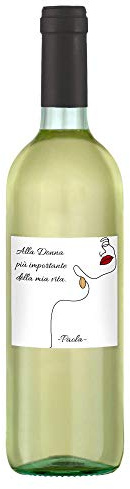 Bottiglia di vino bianco Chardonnay personalizzata per Lei. Idea regalo originale festa della mamma, festa della donna, nuova nascita, compleanno e Natale (Silhouette, 0,75L)