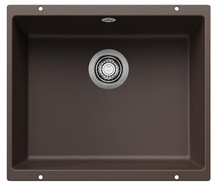 BLANCO ROTAN 500-U | Granitspüle aus SILGRANIT cafe | Einbauart: Unterbau | [53x46x20,2 cm] | für 60 cm breite Unterschränke | Großes Beckenvolumen | Reinigungsfreundliche Öberfläche