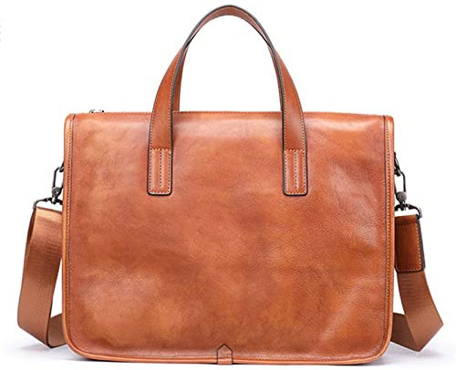 Herren Laptoptasche Arbeitstasche Handtasche, Echtes Leder Aktenkoffer for Männer Klassische Business Bag 14inch Laptop Satchel Schulter Messenger Bag Arbeit Handtasche Crossbody Bag Laptop Businessta