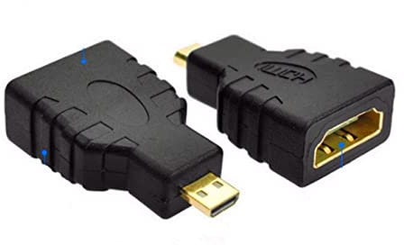 SHANFEILU Confezione da 2 adattatori da micro HDMI maschio a HDMI femmina, supporta 3D/4K, HDMI tipo D, compatibile con fotocamere, laptop, televisori HD, proiettori