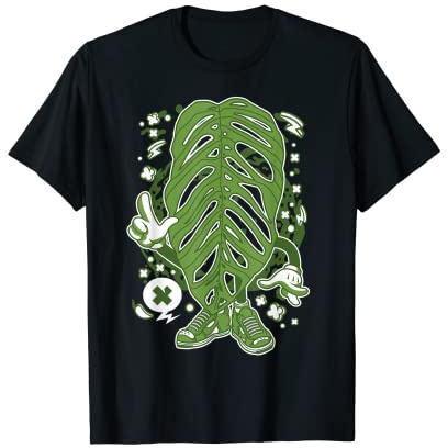 Monstera Esqueleto Adansonii cartoon Botany Botanist Garden T-Shirt