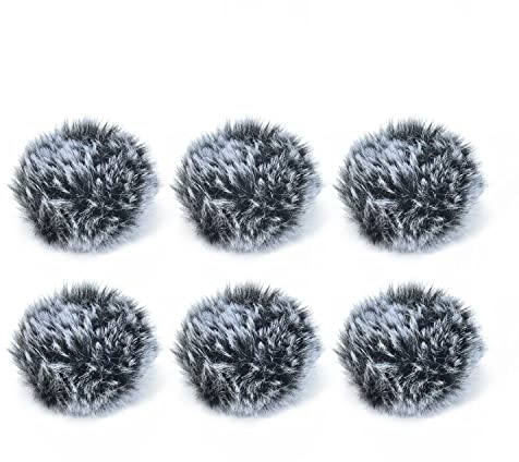 Cubilux Windschutz für Lavalier Mikrofon, 6 Stück Pelzig Windschutzscheibe