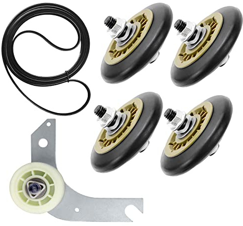 Casmer Dryer Repair Kit Compatible With electrolux Dryers Includes 137315300 Dryer Belt(1pc), 134715900 Drum Support Wheel(4pcs) and 134793500 Idler Pulley(1pc), Figure 7 Shows More Compatible Models