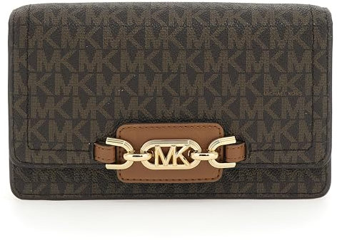 Michael Kors Damen Heather PHN CHN XBODY Bag, Brn/Acorn