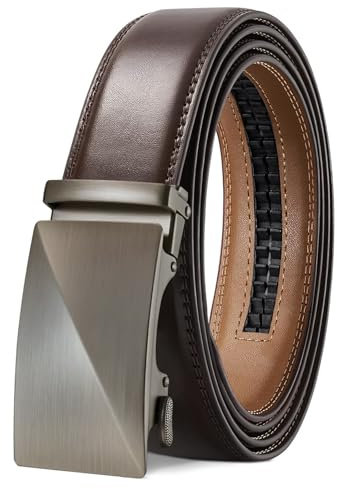 TANGCHAO Gürtel Herren, Automatik Ratschengürtel 35mm breit ohne Löcher | Herrengürtel stufenlos verstellbar für Business Anzüge, Alltag & Freizeitjeans, schwarz & braun Farben, Länge 115–145 cm