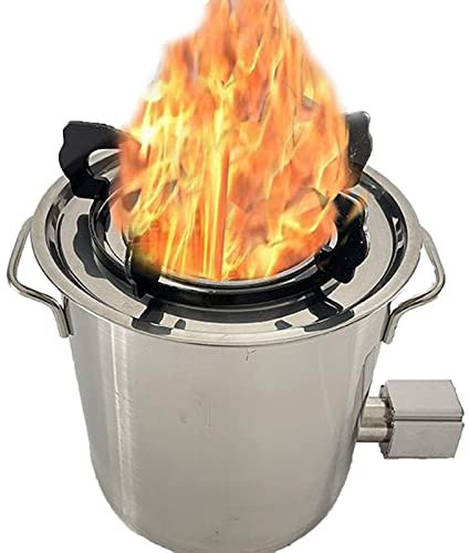 Campingkocher Holzofen Edelstahl Mini Holzvergaser Tragbar Kompakt Kocher für Picknick BBQ Camping Wandern Reisen Multifunktionales mit USB-Gebläse,Silver,25x30cm
