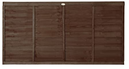 Forest Garden 6ft x 3ft (1.83m x 0.91m) Brown Pressure Treated Superlap Fence Panel - Pack of 3