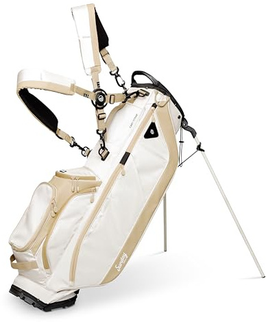 Sunday Golf Ryder Standbag: Leichtes Golfbag, 2,22 kg, mit Wasserdichten Reißverschlüssen, 7 geräumigen Taschen, Das ideale Golf Standbag für bis zu 14 Schläger. (Toasted Almond)