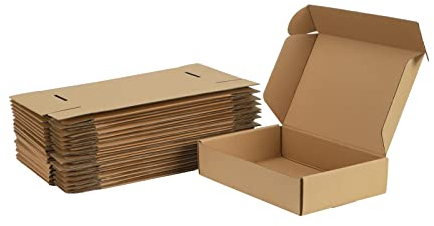 Giftgarden Boîtes d'expédition plates 22,9x15,3x5,1 cm, Lot de 20 Boîte en Carton Marron, Cartons Emballage Colis pour Emballage, Mailing, Business