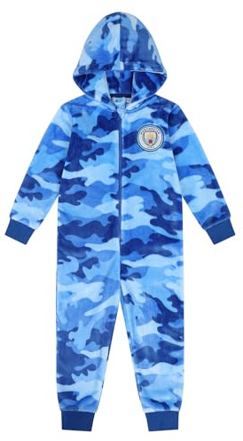 MANCHESTER CITY Grenouillère en polaire camouflage pour enfant, bleu, 13-14 ans