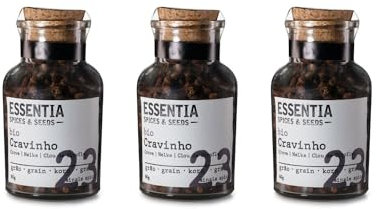 Clavo Entero - Pack de 3 Frascos de 60g - Sabor Fuerte - Aroma Dulce y Picante - Origen Portugués - Producto Gourmet