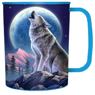 3D LiveLife Deluxebase Tasse en plastique lenticulaire en forme de tigre 300 ml pour enfants avec illustration originale sous licence de l'artiste renommé David Penfound