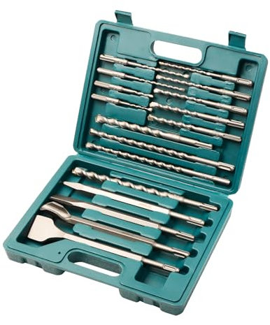 YOSIGHT 17-tlg. SDS Plus Bohrer Set & Meißel Set – Schlagbohrer Aufsatz & SDS Chisel mit Hartmetallspitze, inkl. Aufbewahrungskoffer – Bohrer und Meißel für Beton & Mauerwerk
