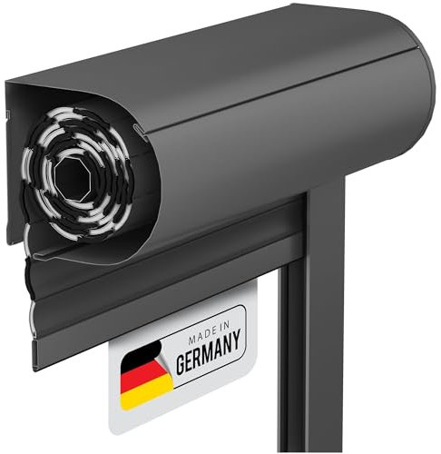 Rollwin Vorbaurollladen Halbrund - Anthrazit ähnl. RAL 7016 KOMPLETTES SYSTEM - Aluminium Rolladenkasten 170mm mit Gurtwickler und Rolladenführungschienen DEUTSCHE Produktion zum Einbauen