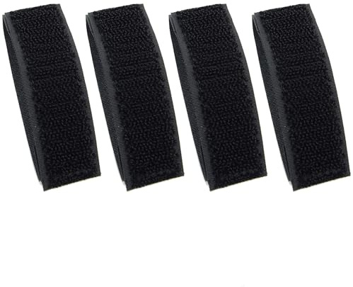 Xiciki 4 Stück Molle Zubehör Klett Kabelbinder Patches Klett Militär Zubehör für Taktischen Rucksack für Velcro Strips Molle Gurte Molle Tasche Zubehör für Taktische Westen (Schwarz)