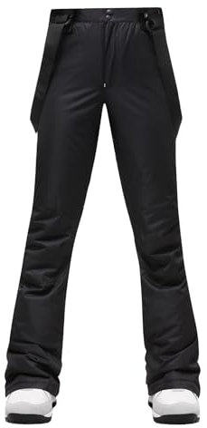 Outdoorhose Damen Gefüttert Stretch - Skihose Damen Mit Hosenträger - Schneehose Outdoor Softshellhose Wanderhose Wasserdicht Warm Outdoor-Hose Schneehose Langlaufhose Jagdhose Regenhose