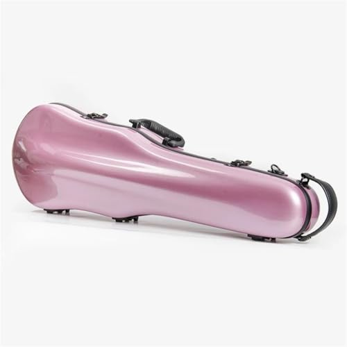 Geigenkasten 4/4-3/4 Violinenkoffer Kirschrosa Ultraleichter Hartschalenkoffer Aus Hybrid-Carbonfaser Mit Abnehmbarem Nackenpolster Ersatztasche