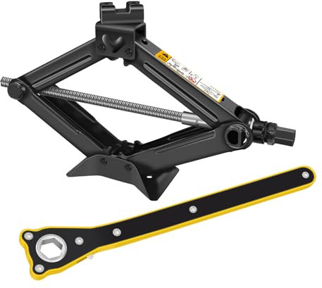 Scissor Jack for Car, Heavy Duty Car Jack Kit with Ratchet Wrench Saving Strength Design, Quick Lifting Manual Tire Changer Kit, Universal Car Emergency Kit for SUV and Auto