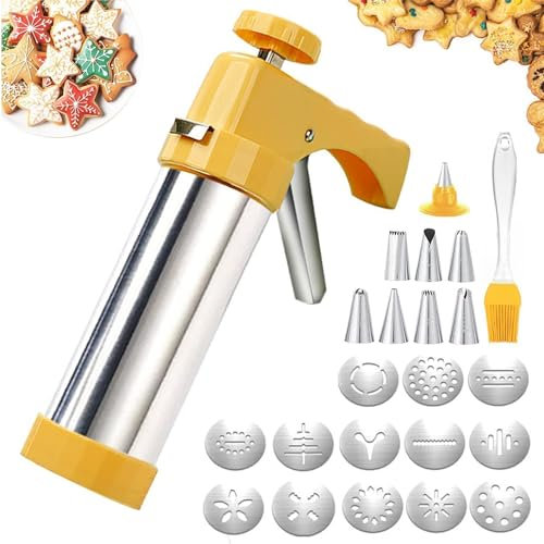 Cookie Manufacturer Kit Cookies Cookies Press Machine with 8 pipe nozzles and 13 cookie discs, Cookie mold disc cake decorating birthday party tools