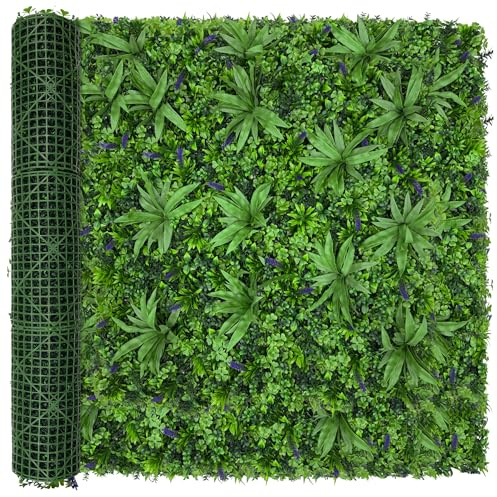 DOPGIB Greenery Grass Wall Boxwood Plant Roll: 60x120（50SQFT） with UV Resistant Leaves Artificial Ivy Privacy Hedge Fence Screen for Backdrop,Garden and Indoor Outdoor Plant Wall Panel Covering