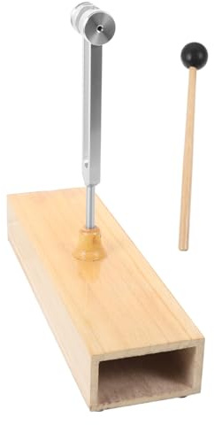 Abaodam Juego de Diapasón C128hz con Mazo y Caja de de Madera, Aleación de Aluminio Resistente a Grietas, Diseño Portátil para Meditación y Reducción de Estrés