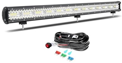 Willpower Barra Led 94cm 37 780W 12V 24V Largo Alcance Luz para 4X4 Coche | Con Cableado, IP67 Impermeable, 6000K Blanco, para Tractor Camion Quad SUV ATV UTV Offroad Barco Vehículos