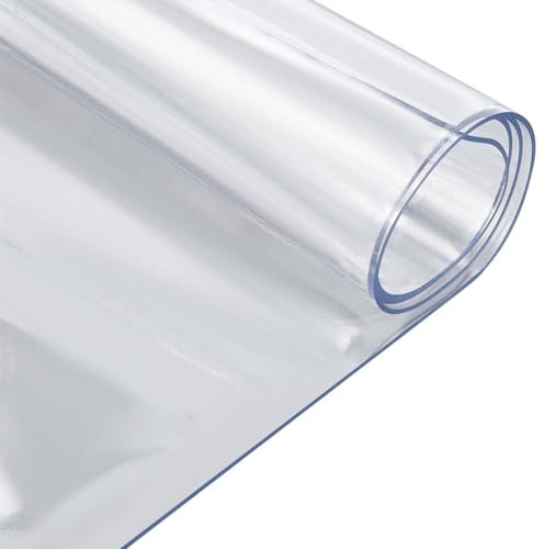 CREATCABIN Transparente Schreibtischunterlage Transparenter Schreibtischschutz PVC Kunststoff Durchsichtig Wasserdicht Hitzebeständig Schreibtischunterlage Mit Runder Kante Für Esszimmer Küche 40x81cm