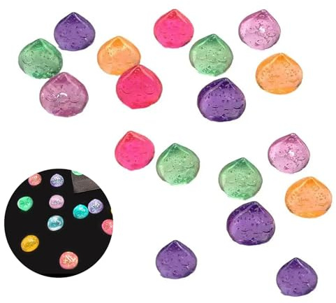 Lot De 50 Pierres Iumineuse Galets Iumineux Gouttes d'eau du ciel étoilé Galet Phosphorescent Exterieur Multicouleur Colorées Galets lumineux Pour Sacs Cadeaux Décorations De Fête Etc