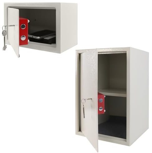 YUENFONG Cassaforte per mobili, cassaforte da 35 x 31 x 50 cm, cassaforte da parete, cassaforte con 2 chiavi e materiale di fissaggio, cassaforte da parete, per banconote, a prova di parete, colore