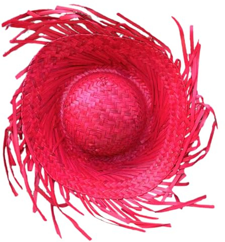 jiingekk Mexicanos - Sombrero de paja hecho a mano, estilo hawaiano, accesorios de vestir de paja con ala rasgada para fiesta