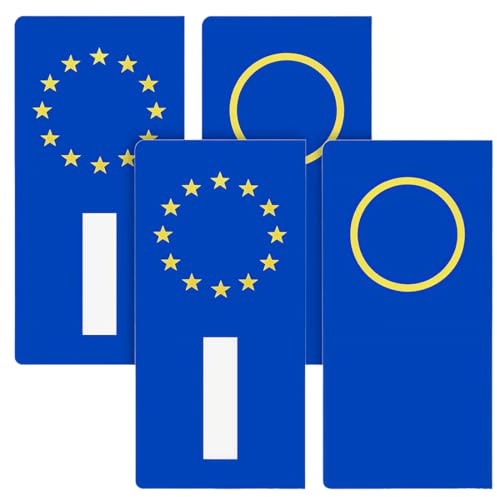 GXGM 4 Pezzi Adesivi Targa Auto Rifrangenti Ultra Resistente Pioggia e Sole 45 x 98 mm