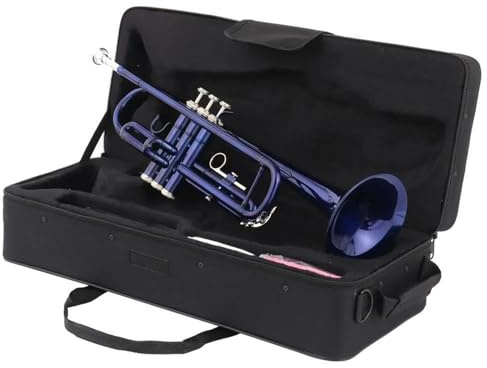 Professionelles Musikinstrument Trompete Messing-Bb-Trompetenkoffer Für Orchester Blau