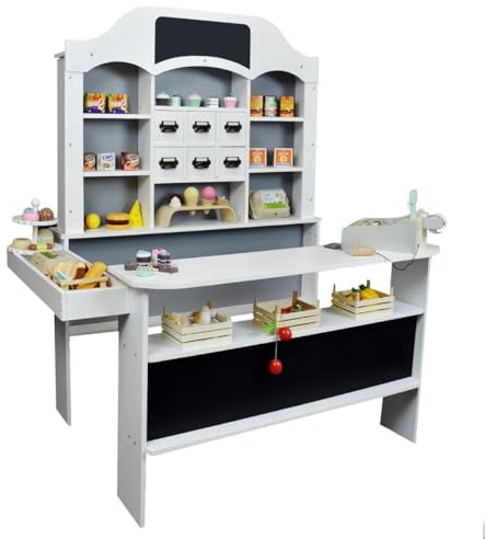Roba Kaufladen aus Holz grau/Weiss - Kaufmannsladen für Kinder - Marktstand