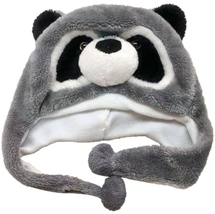 Cappelli a forma di animale per bambini, , morbido e caldo, costume da festa in stile cartone animato, con cinghie per le orecchie, cappello divertente per picnic, escursioni, Capodanno, uso