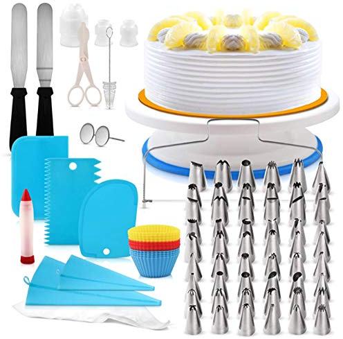 106-delar Tårtdekorationssats Bakning Fondantverktygsset Roterande spritspåse Tipspenna Spatel DIY muffins glasyr