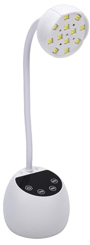 VBESTLIFE Lampada per Unghie Cordless a Collo di Cigno, 36W 12 Perline LED Ricaricabile Asciugatore per Unghie a Polimerizzazione Rapida Gel con Timer a 4 Marce e Sensore Intelligente (WHITE)