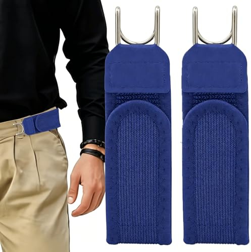 Dreaku Senza Fibbia Cintura Uomo Donna, Elastica Tattica Cinture da Uomo Cintura Uomo Senza Buchi Unisex per Jeans, Pantaloni Tempo Libero & Uscite (2 pz - Blu)